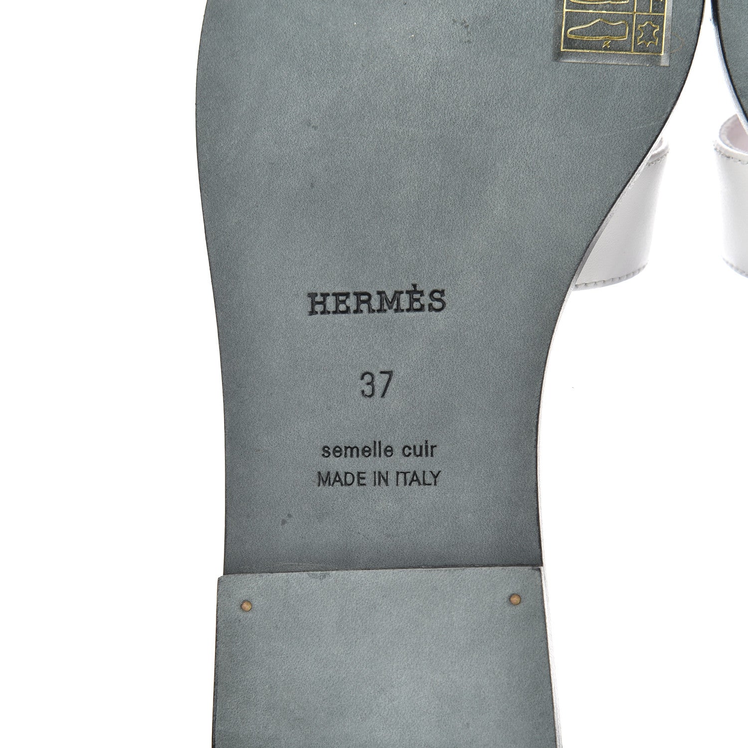 Hermes Box Calfskin Bois De Rose White Oran Sandals 37 White 7 of 10