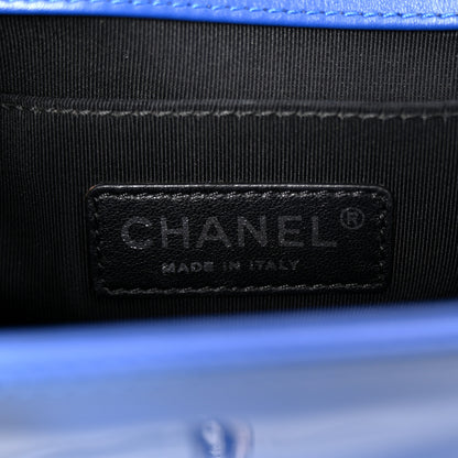Chanel Patent Calfskin Quilted Medium Plexiglass Boy Flap Blue 11 of 27