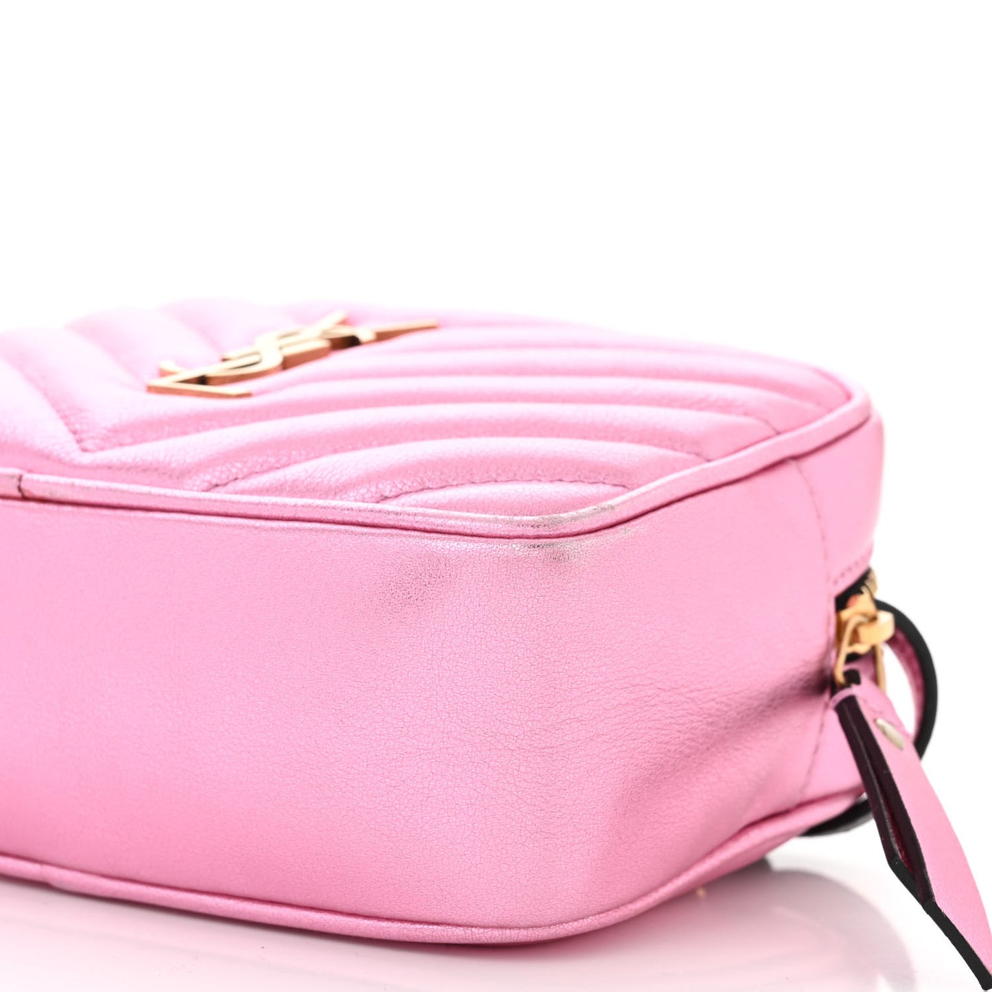 Metallic Calfskin Matelasse Monogram Lou Belt Bag Vegas Pink