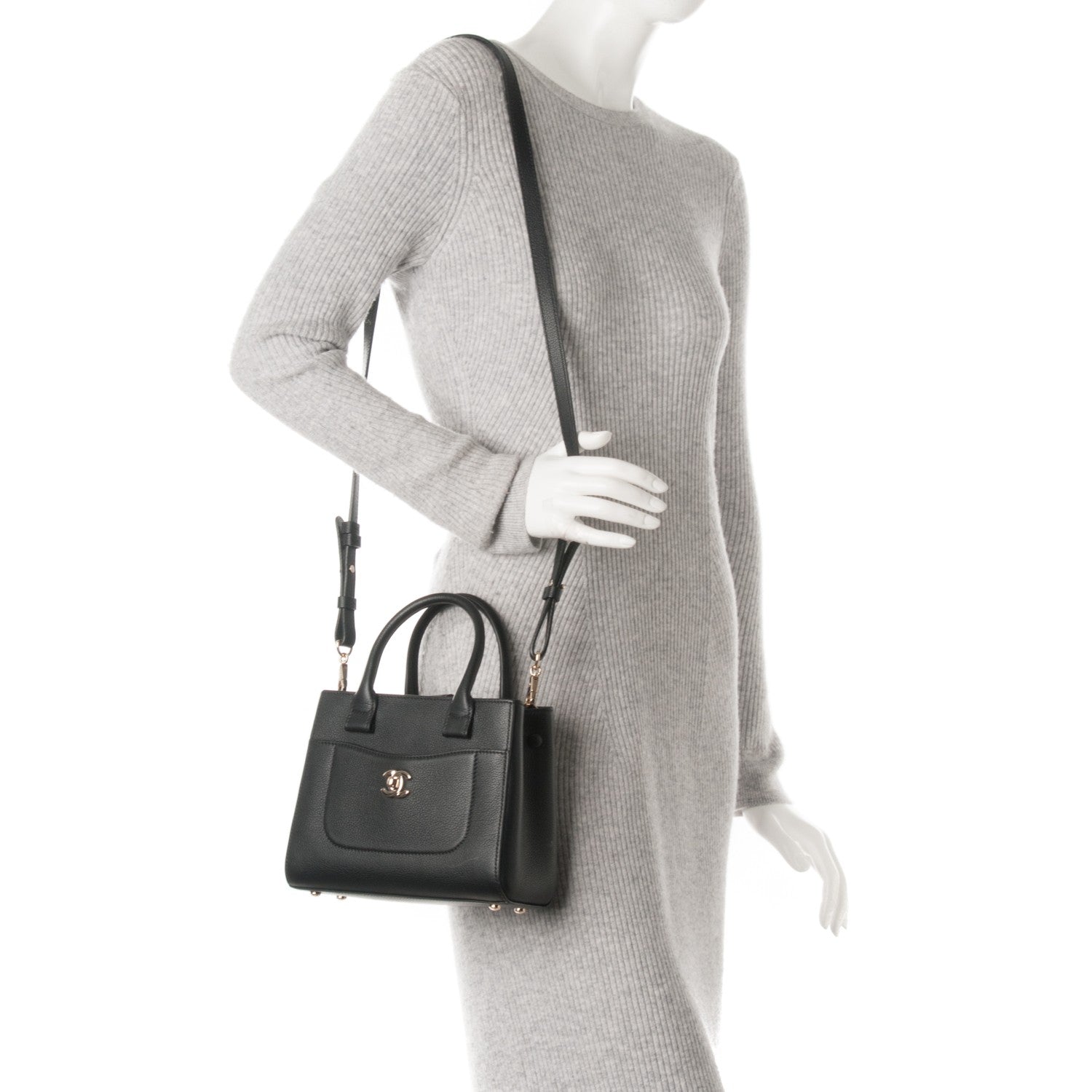 Chanel Grained Calfskin Mini Neo Executive Shopper Tote Black 2 of 7