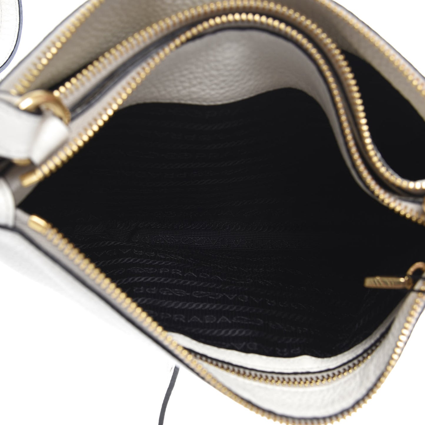 Vitello Phenix Double Zip Crossbody Bag Bianco