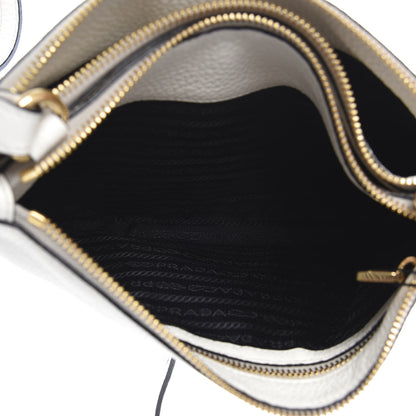 Prada Vitello Phenix Double Zip Crossbody Bag Bianco 7 of 9