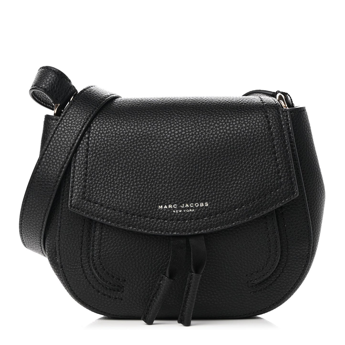 Pebbled Calfskin Maverick Saddle Bag Black