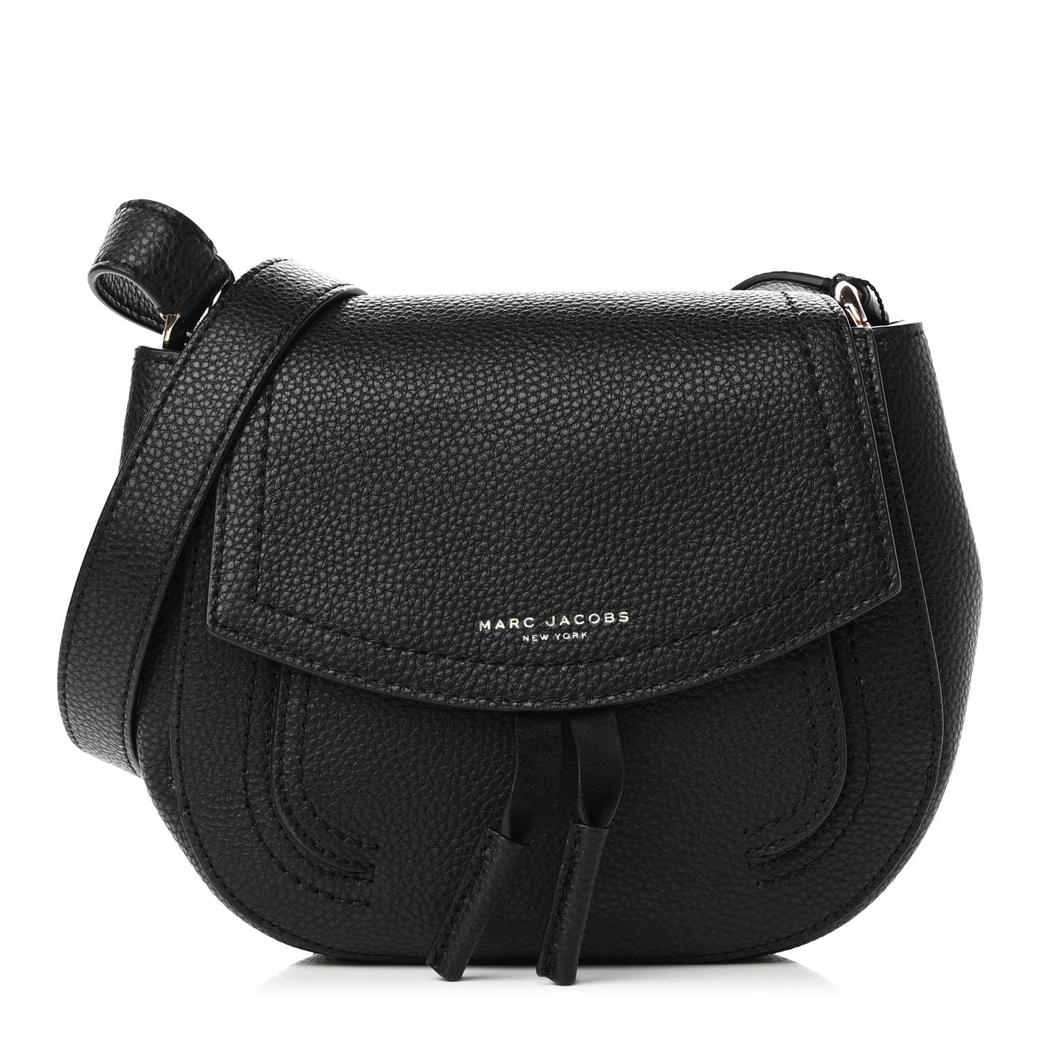 Marc Jacobs Pebbled Calfskin Maverick Saddle Bag Black 1 of 8