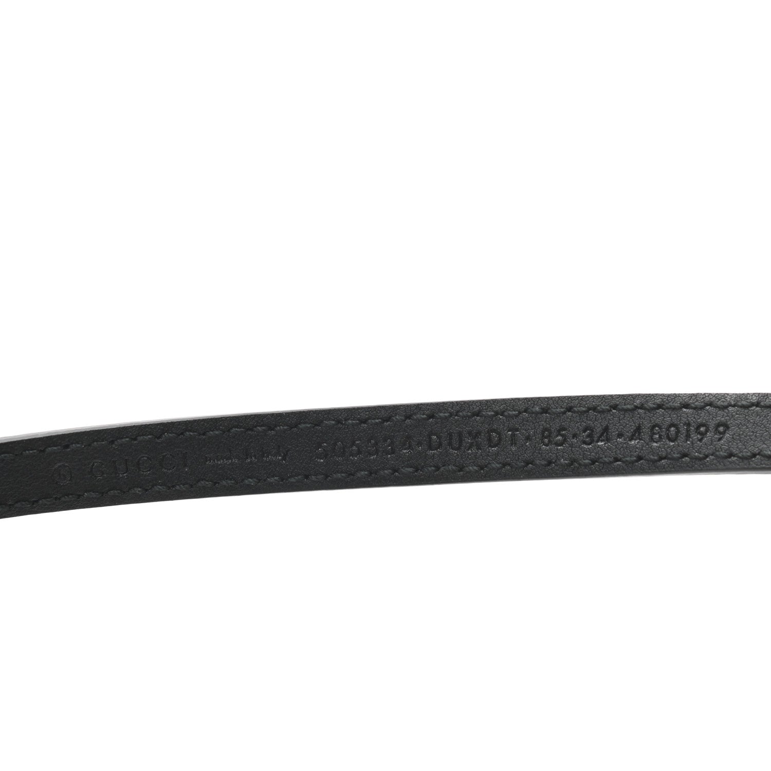Gucci Calfskin Crystal Tiger Head Buckle Thin Belt 85 34 Black 3 of 4