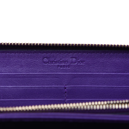 Christian Dior Patent Cannage Voyageur Zip Around Wallet Purple 8 of 12