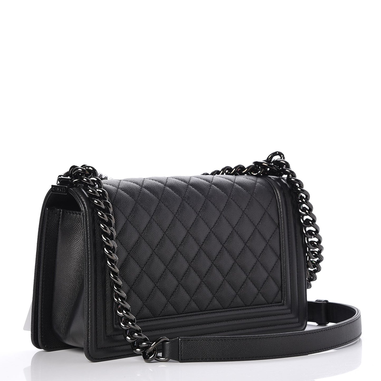 Caviar Quilted Medium Boy Flap So Black
