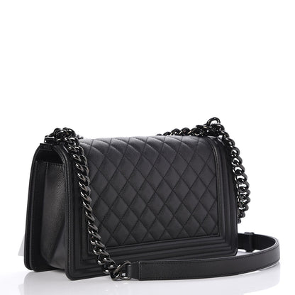 Chanel Caviar Quilted Medium Boy Flap So Black 4 of 8