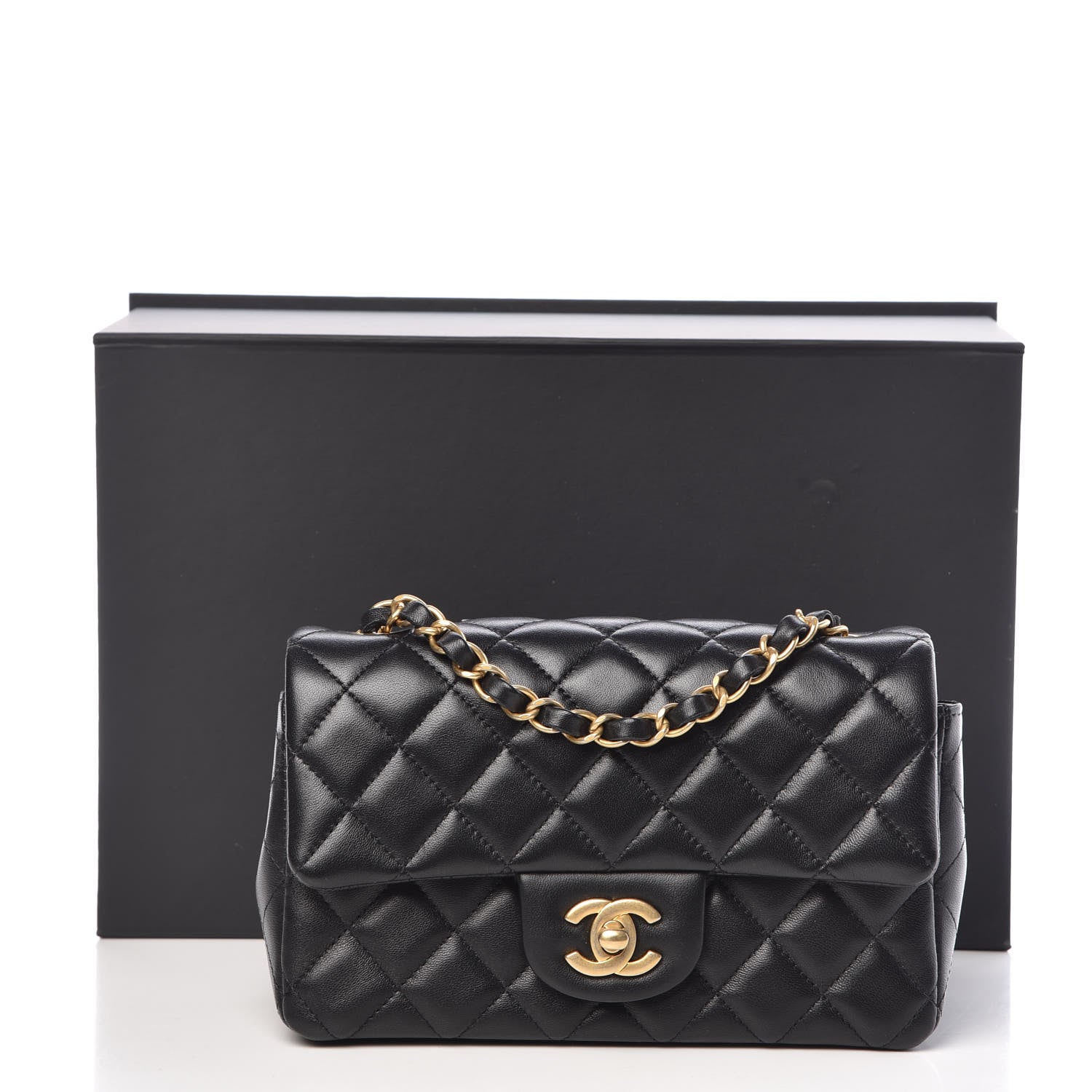 Chanel Lambskin Quilted Mini Rectangular Flap Black 11 of 11