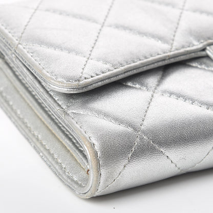Chanel Metallic Lambskin Quilted Long Flap Wallet Silver 5 of 18