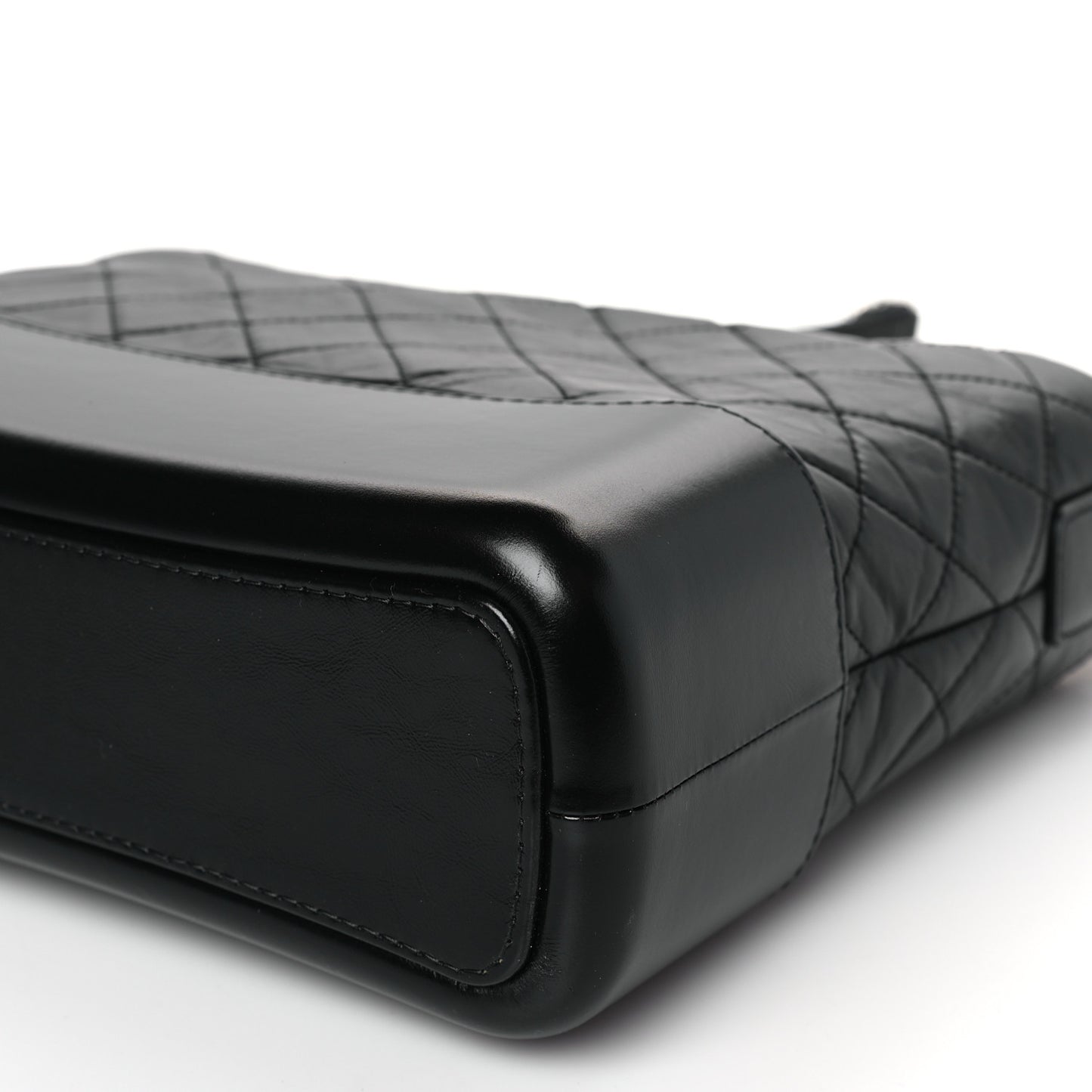 Aged Calfskin Quilted Medium Gabrielle Hobo Black