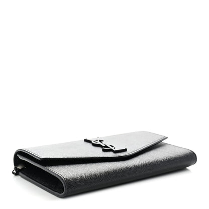 Saint Laurent Grain De Poudre Monochrome Uptown Chain Wallet Black 4 of 11