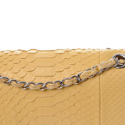 Chanel Python Medium Double Flap Yellow 8 of 14
