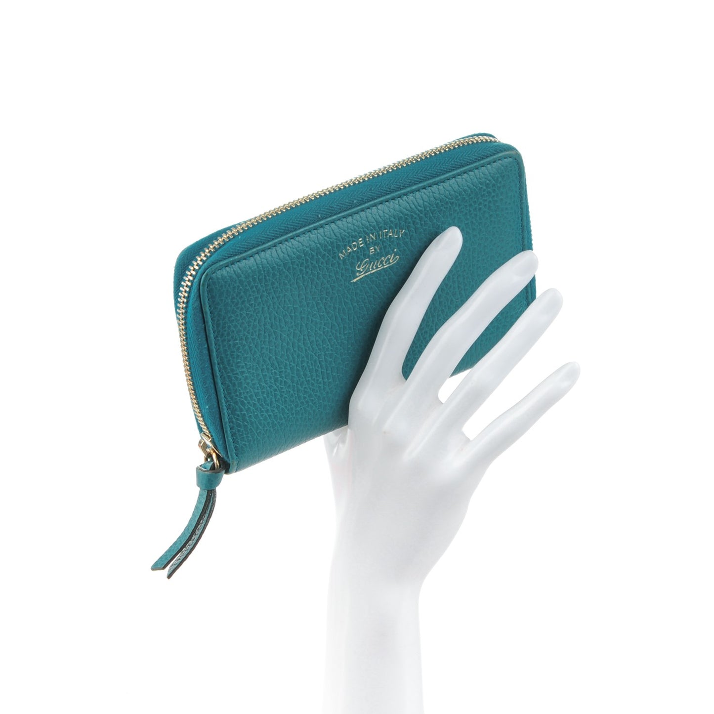 Dollar Calfskin Medium Swing Zip Around Wallet Deep Cobalt