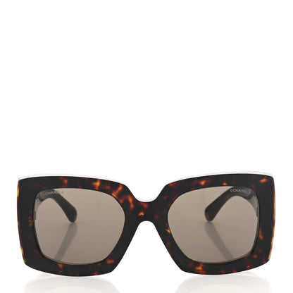 Chanel Acetate Rectangle Sunglasses 5435 Tortoise 2 of 8
