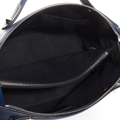 Fendi Vitello Dolce Marmol Large By The Way Boston Bag Blue 5 of 11