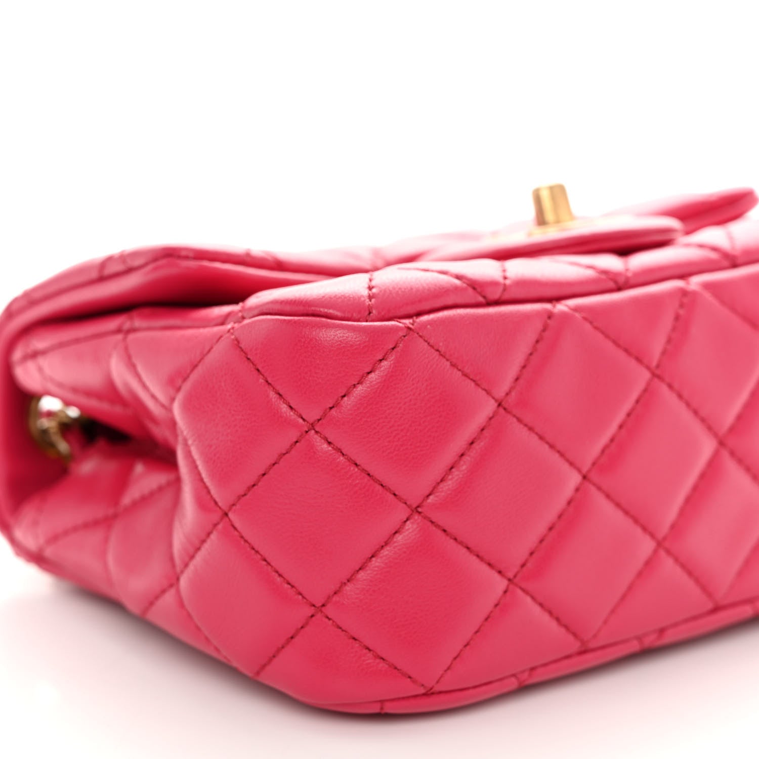 Chanel Lambskin Quilted Mini Pearl Crush Flap Fuchsia 9 of 10