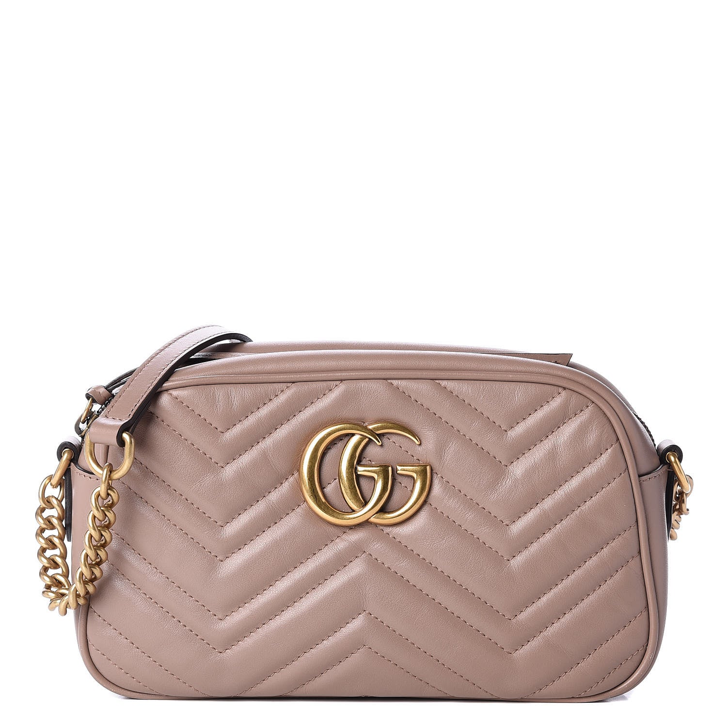 Gucci Calfskin Matelasse Small GG Marmont Chain Shoulder Bag Porcelain Rose 1 of 9