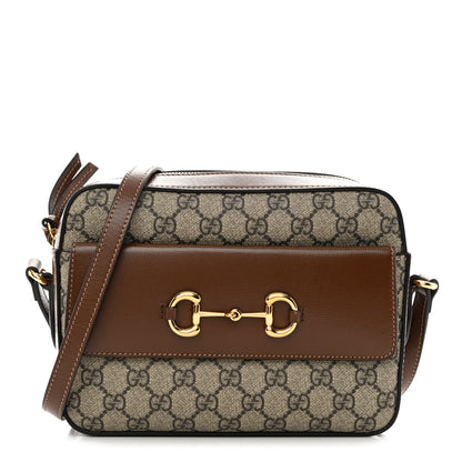 Gucci GG Supreme Monogram Small Horsebit 1955 Shoulder Bag Beige Brown Sugar 1 of 12