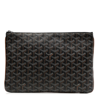 Goyard Goyardine Senat Pochette MM Black Gold 1 of 13