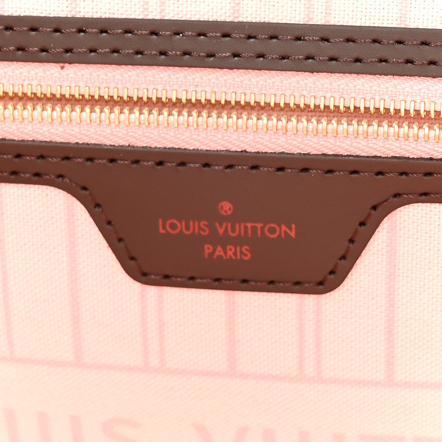 LOUIS VUITTON Damier Ebene Neo Neverfull MM Rose Ballerine