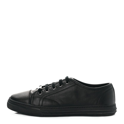 Gucci Calfskin Miro Soft Womens Lace Up Sneakers 37 Black 1 of 7