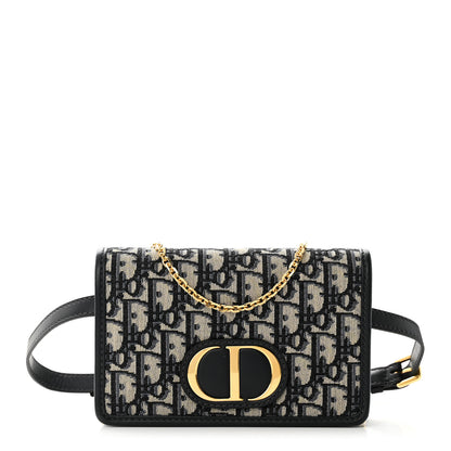 Christian Dior Oblique 30 Montaigne 2-In-1 Pouch Blue 1 of 9