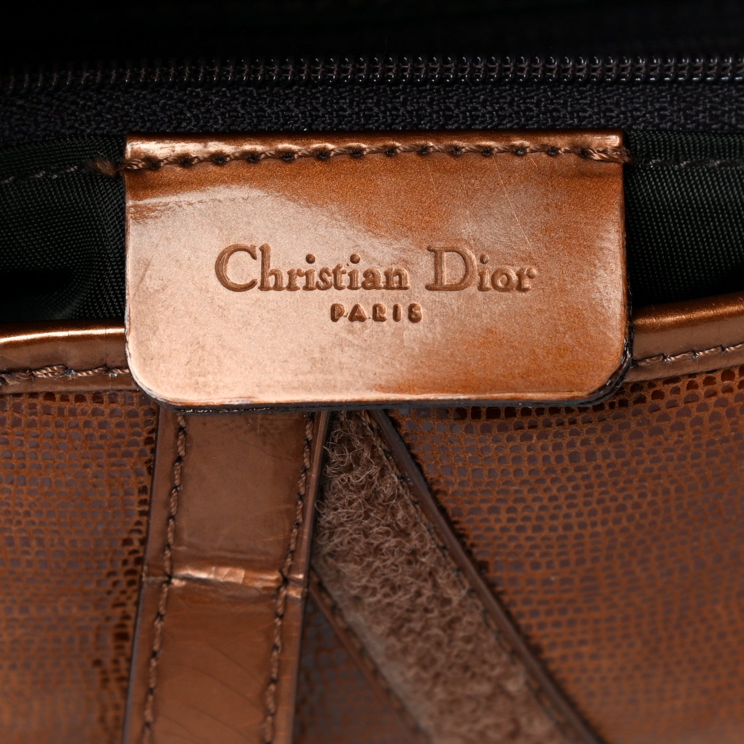 Christian Dior Lizard Double Saddle Bag Brown 9 of 15