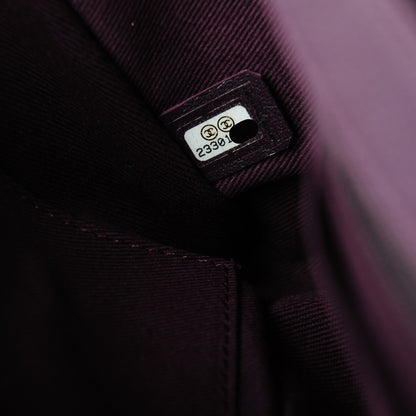 Chanel Washed Caviar Quilted Large Turn Around Ligne Flap Dark Purple 8 of 8