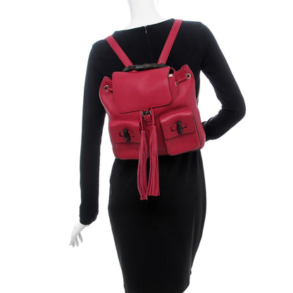 Gucci Cellarius Calfskin Medium Bamboo Backpack Petunia 2 of 7