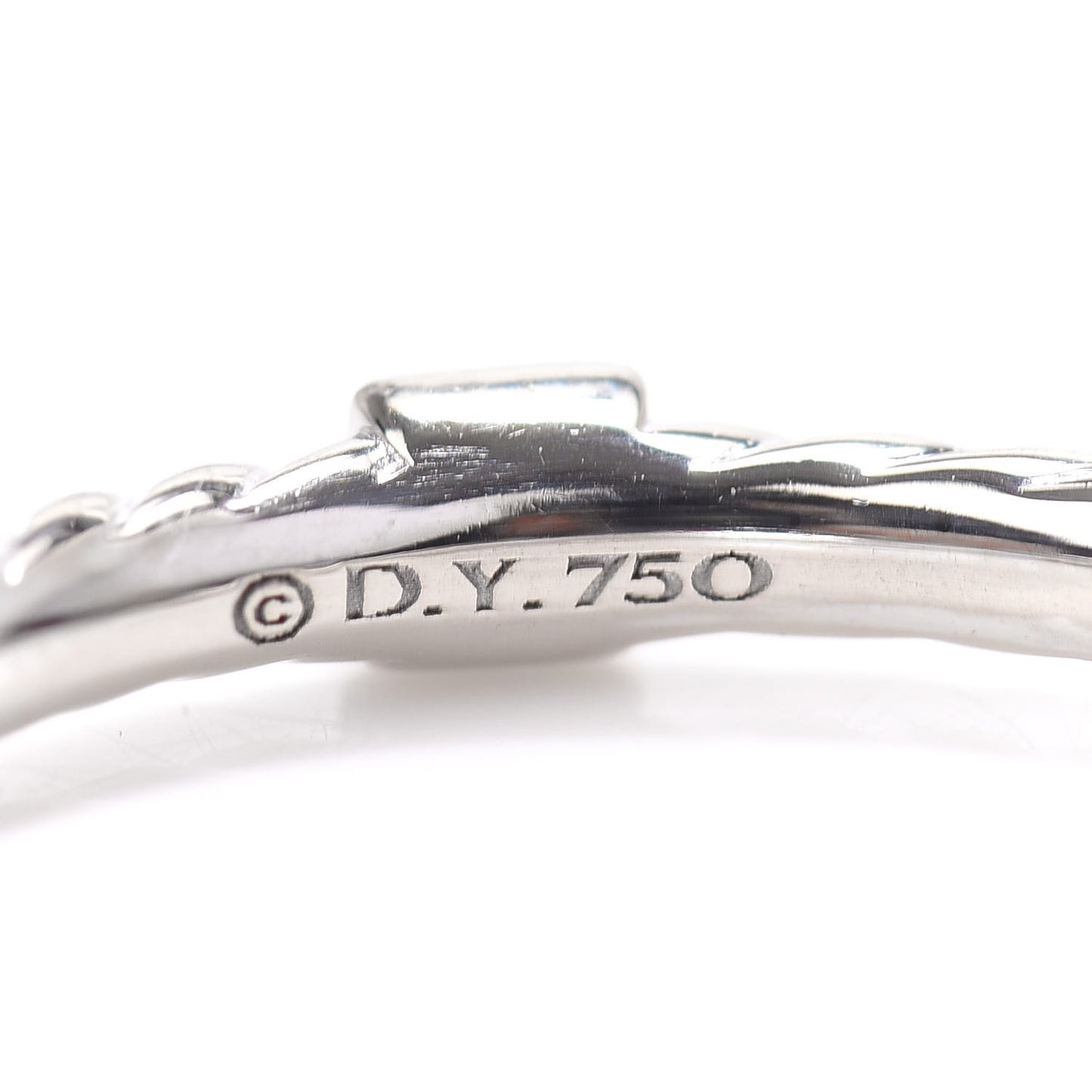 18K White Gold Diamond 2mm Cable Collectibles Stack Band Ring 56 7.5