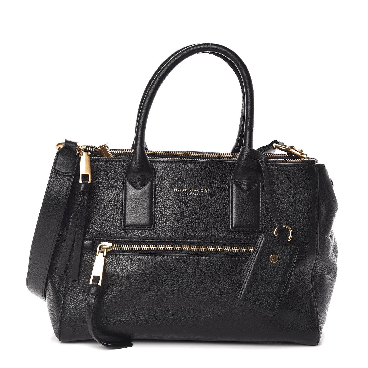 Textured Calfskin Medium Incognito Satchel Black