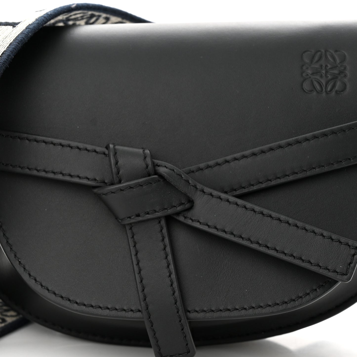Calfskin Jacquard Mini Gate Dual Bag Black