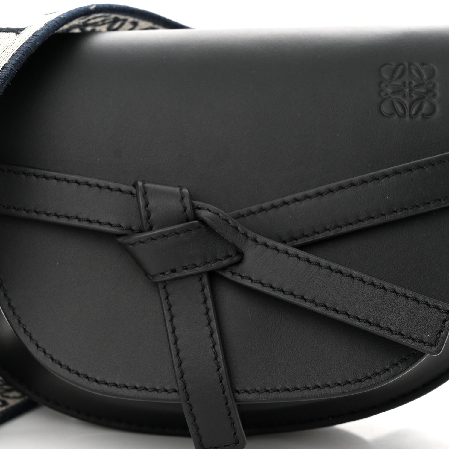 Loewe Calfskin Jacquard Mini Gate Dual Bag Black 7 of 10