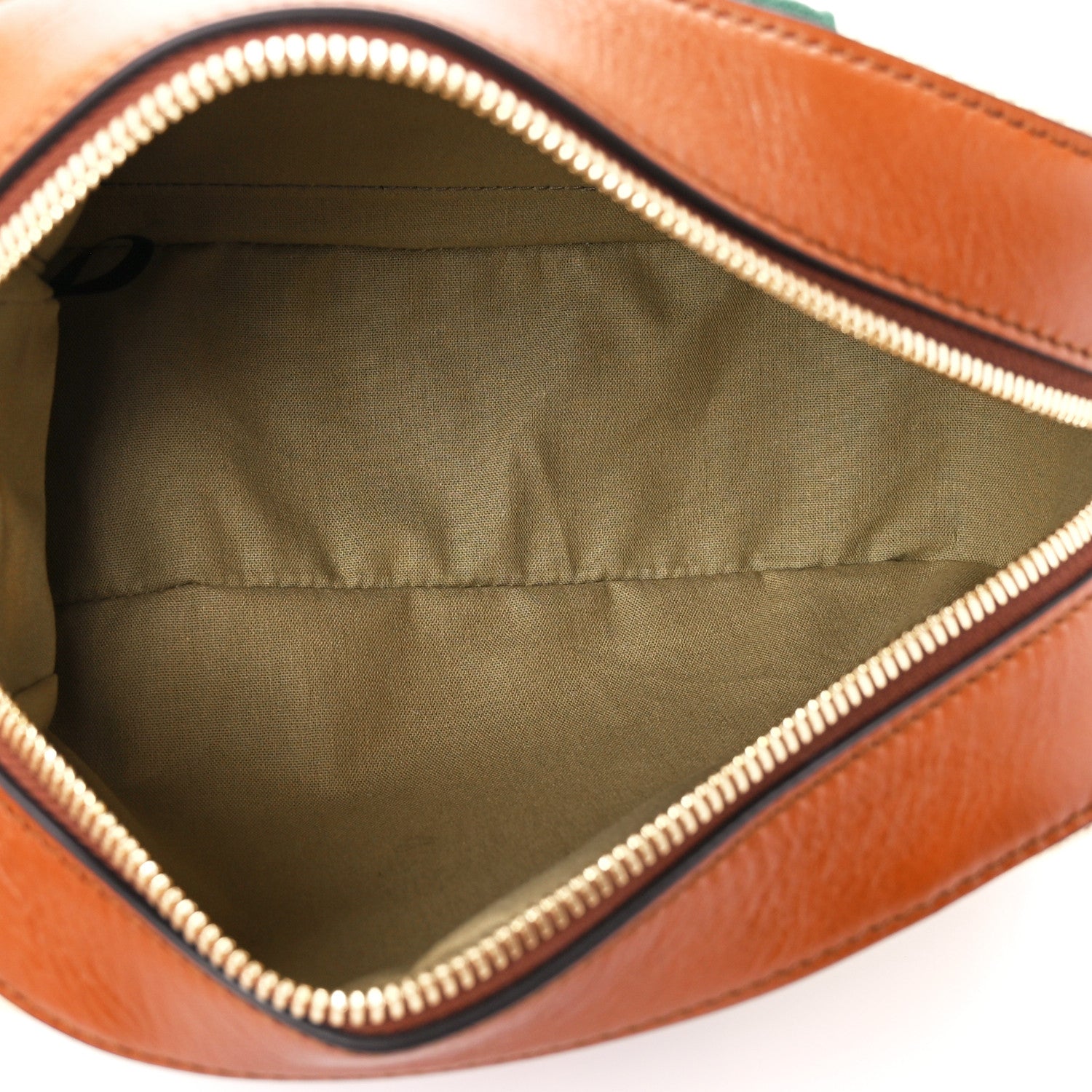 Gucci Vintage Canvas Web Shoulder Bag Sand Cuir 5 of 12
