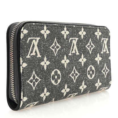 Louis Vuitton LOUIS VUITTON Denim Monogram Jacquard Zippy Wallet Grey 3 of 7