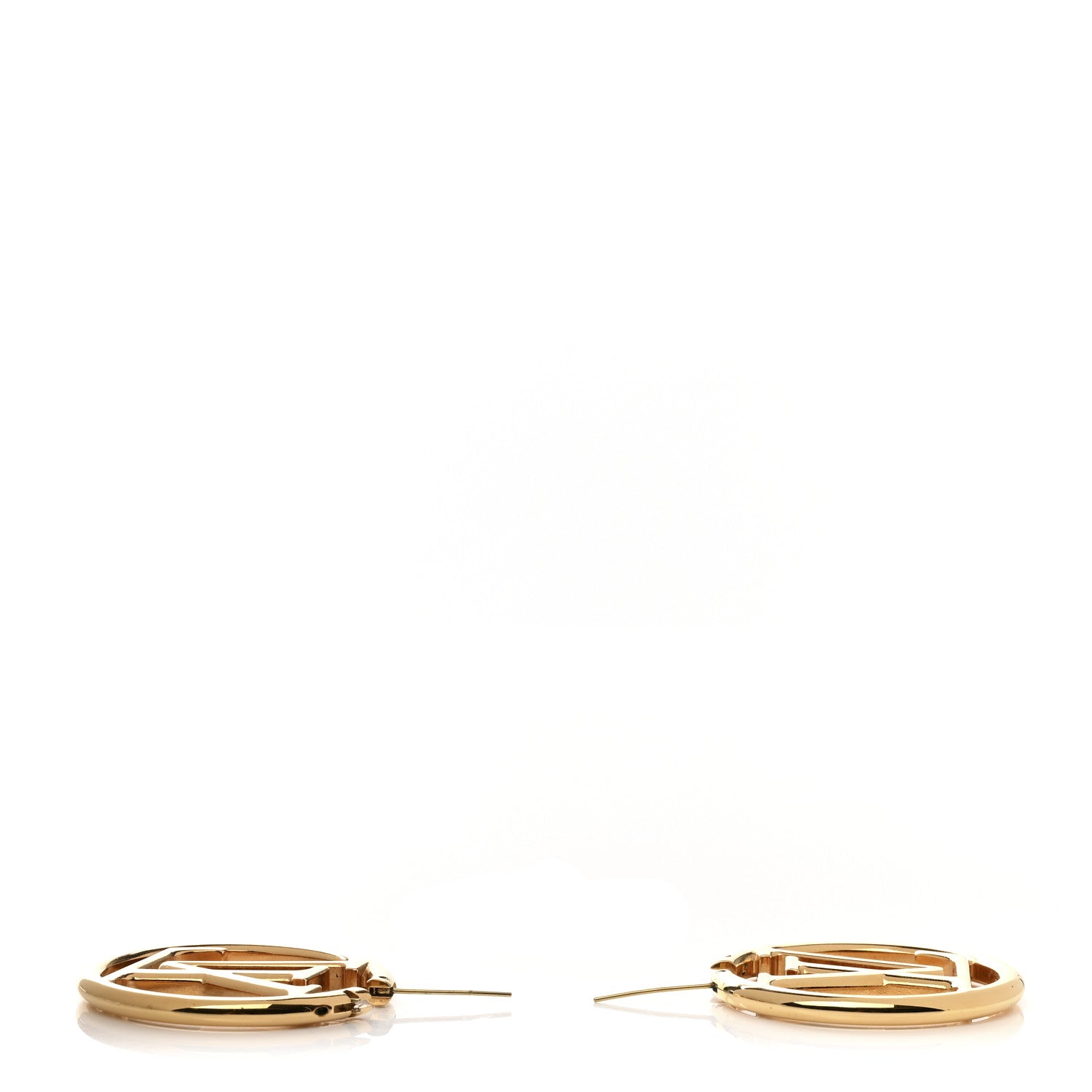 Louis Vuitton Metal Louise Hoop Earrings Gold 3 of 4