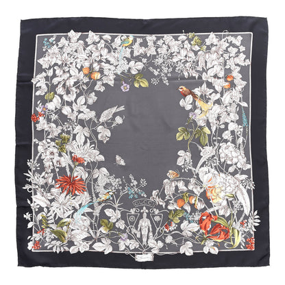 Gucci Silk Twill Wondergardenia Square Scarf Anthracite 1 of 4