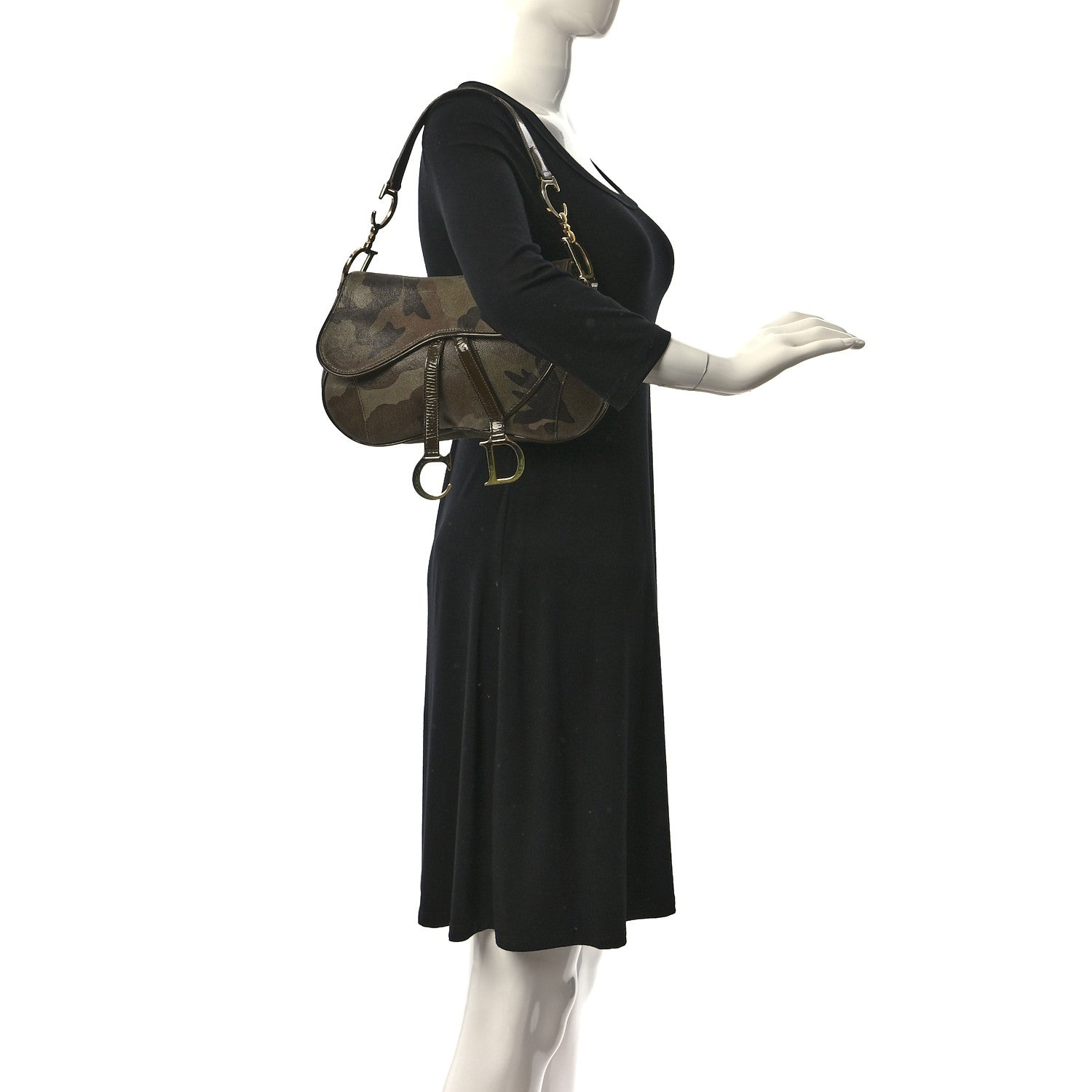 Christian Dior Pixelated Calfskin Camouflage Double Saddle Bag 2 of 11