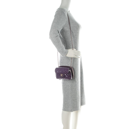 Chanel Patent Brilliant Mini Flap WOC Bag Violet 2 of 8