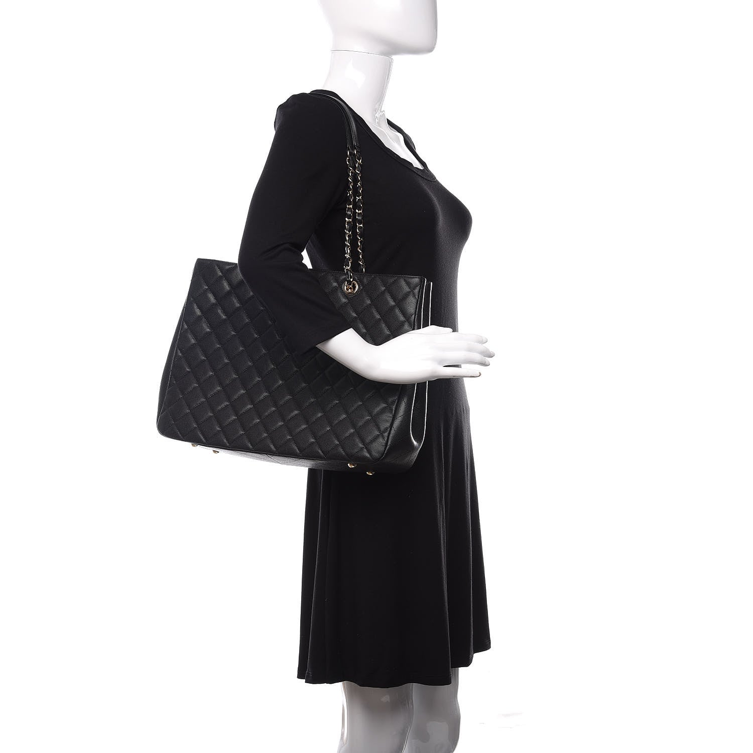 Chanel Caviar Quilted Large Shopping Tote Black 2 of 10