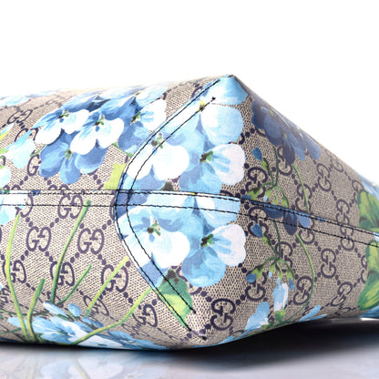 Gucci GG Supreme Monogram Blooms Medium Reversible Tote Beige Blue Navy 14 of 15