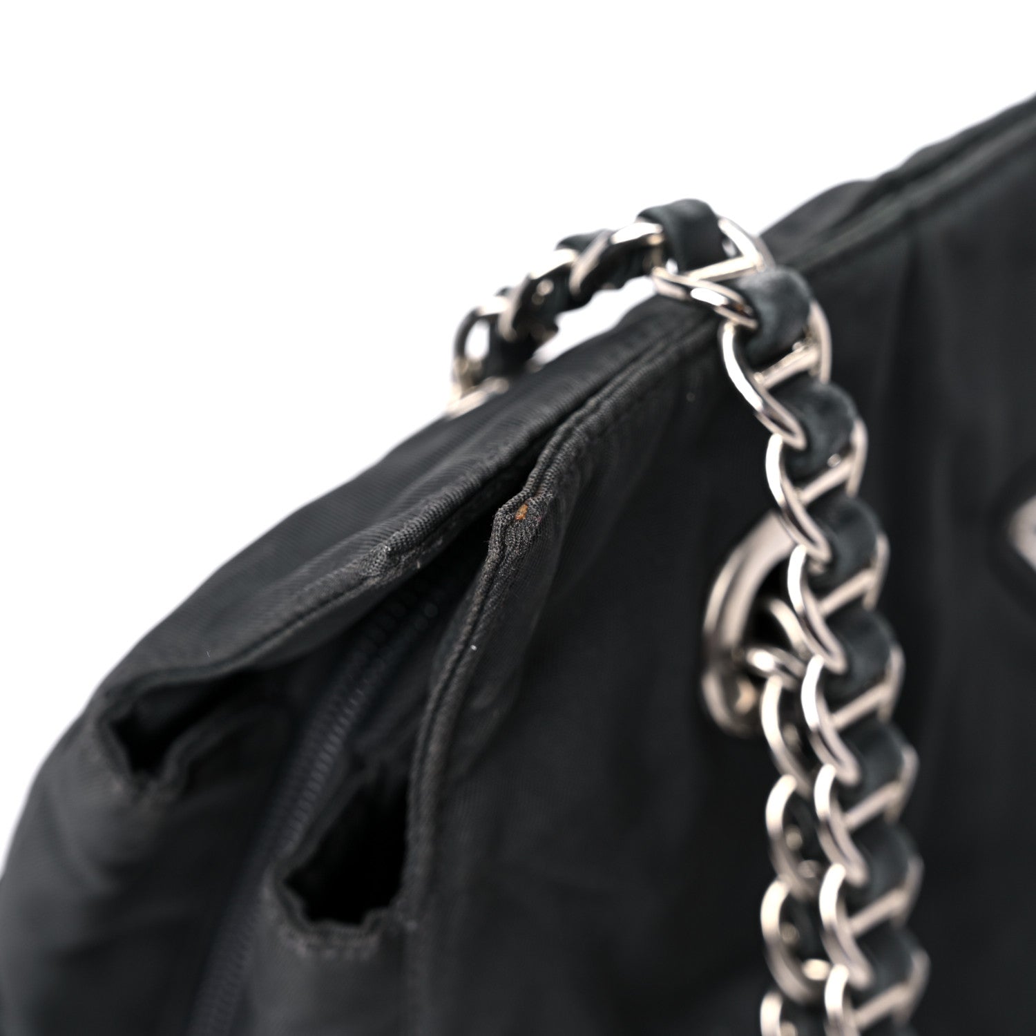 Prada Tessuto Nylon Chain Shoulder Bag Asfalto 13 of 19