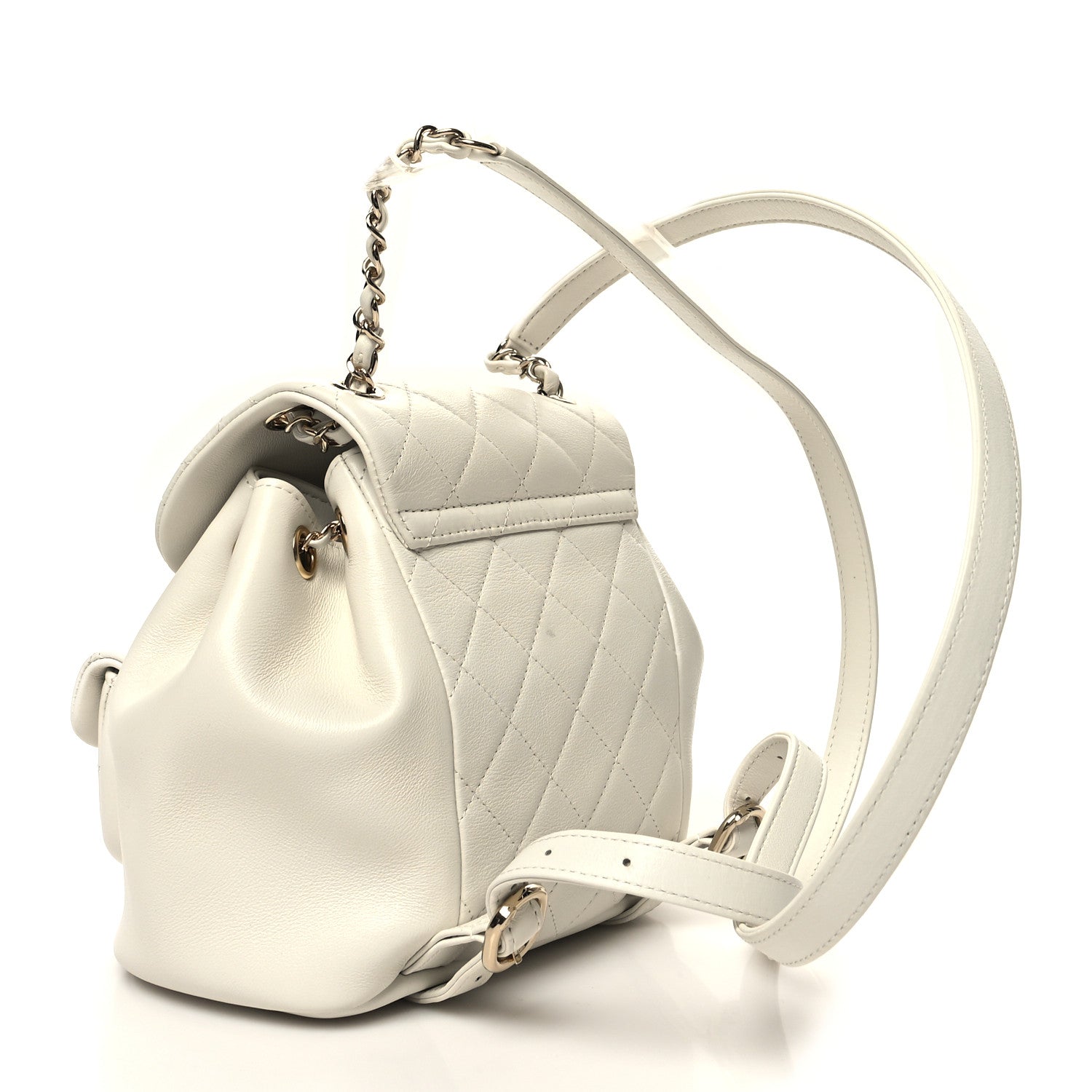 Chanel Lambskin Quilted Small Duma Drawstring Backpack White 3 of 11