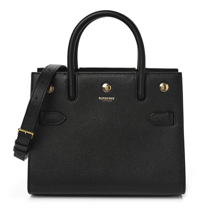 Burberry Grainy Calfskin Mini Two Handle Title Bag Black 2 of 8