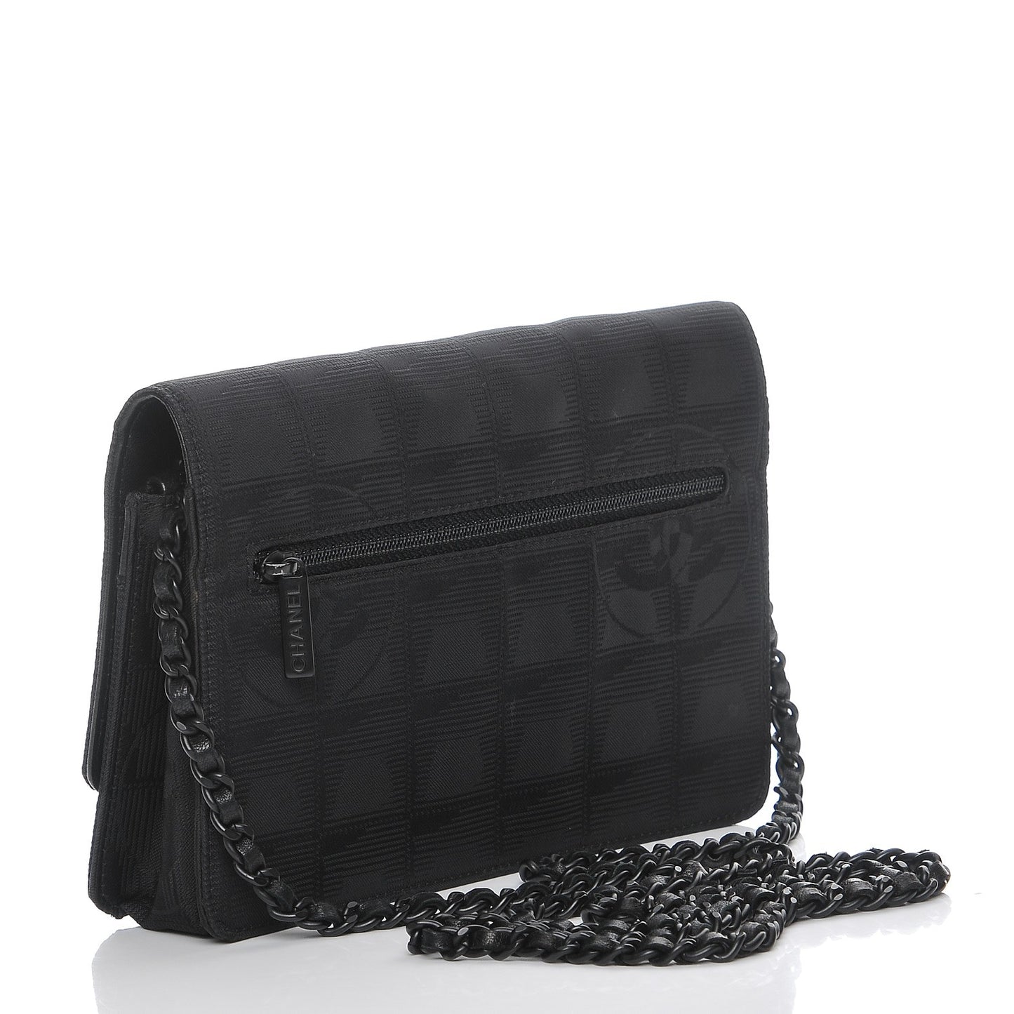 Nylon Travel Wallet On Chain WOC Black