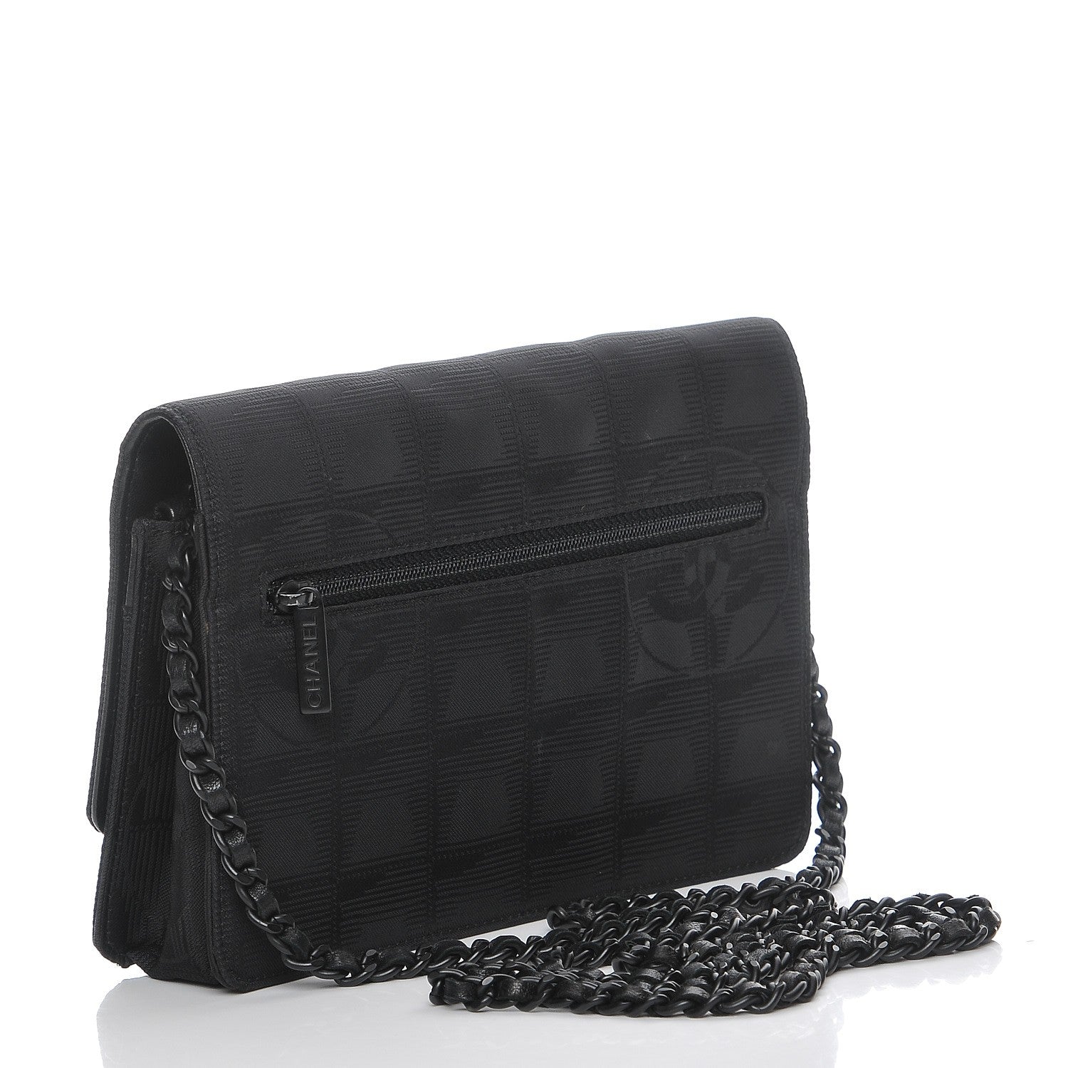 Chanel Nylon Travel Wallet On Chain WOC Black 3 of 9