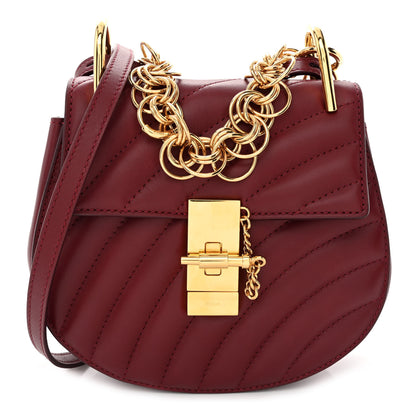 Chloe Calfskin Quilted Mini Drew Bijou Shoulder Bag Dahlia Red 1 of 10