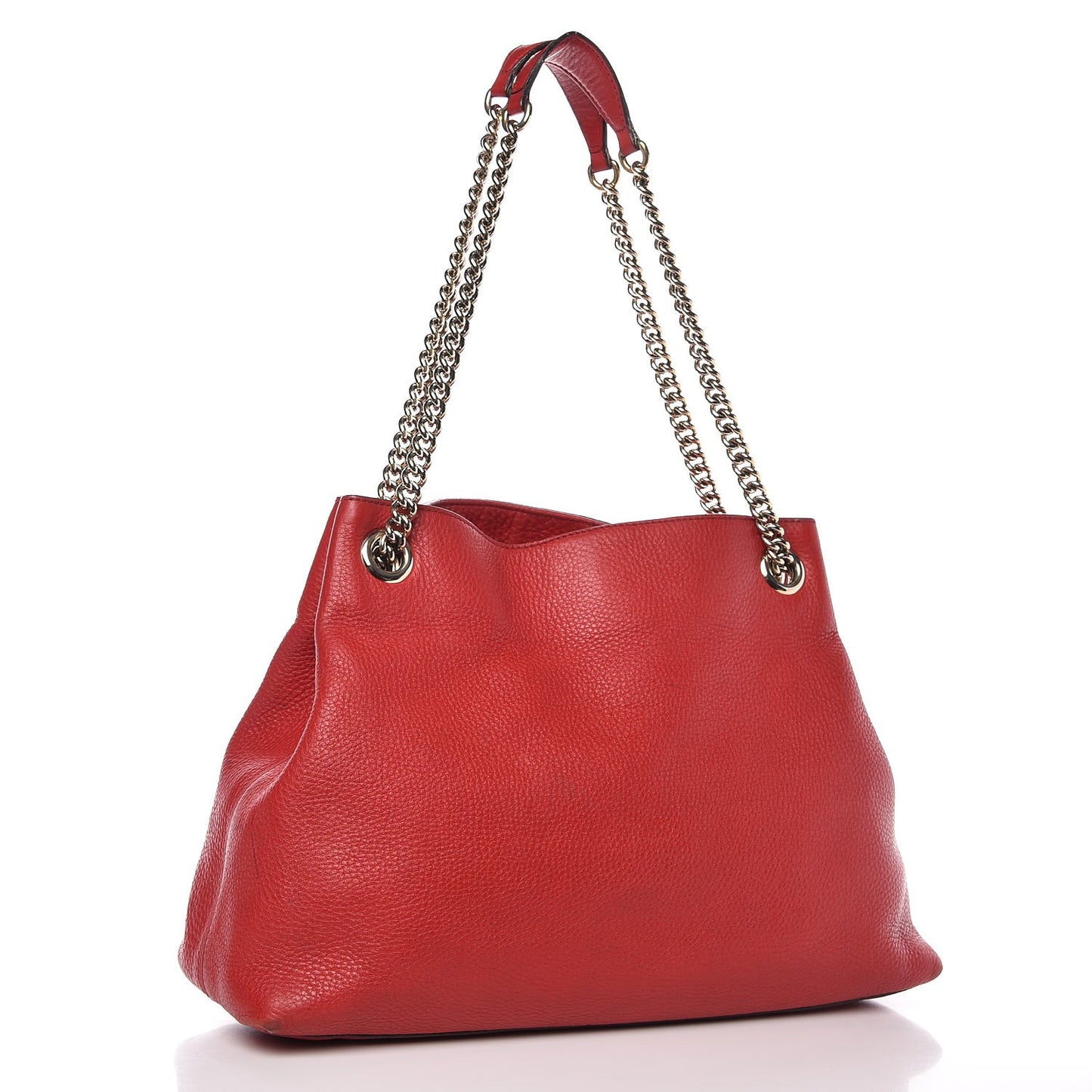 Pebbled Calfskin Medium Soho Chain Shoulder Bag Tabasco Red