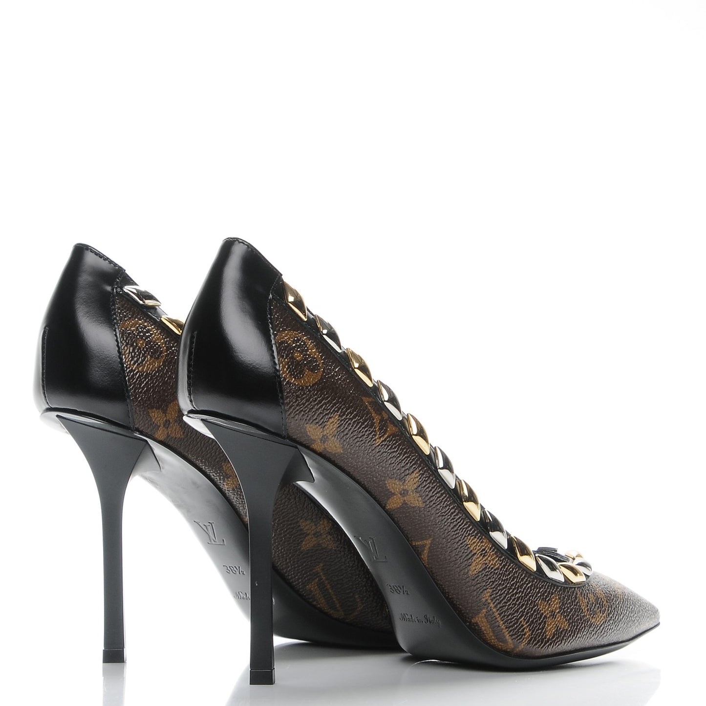 Calfskin Monogram Eldorado Pumps 38.5 Cacao